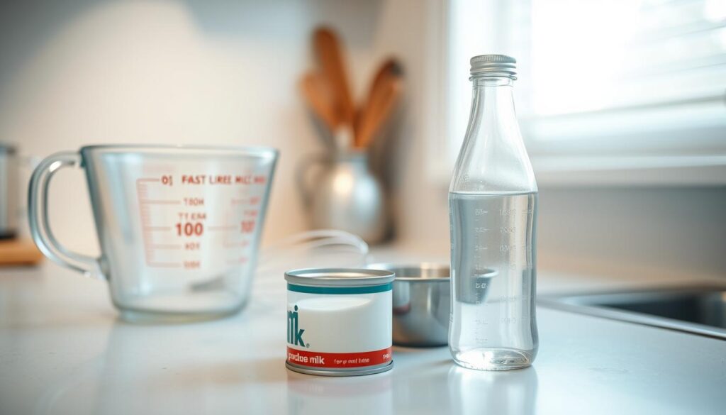 Essential equipment for diluting cow milk for kittens